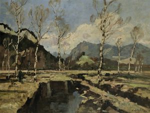 Gemälde 19. / 20. Jahrhundert, Landschaftsmalerei, Hermann Le Suire, Vorfrühling im Moos